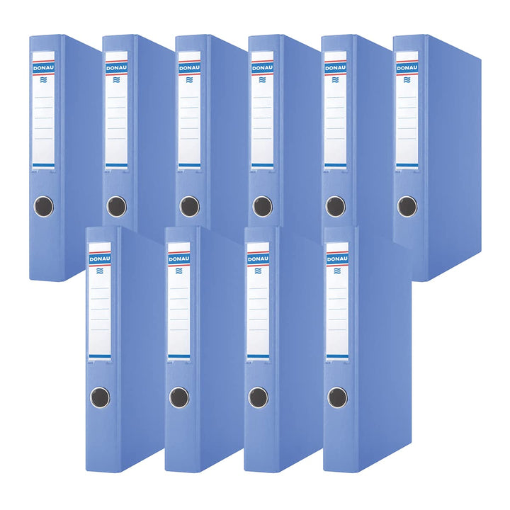 DONAU 3934001PL-10 Ringbuch/Blau | 4-D-Ring-Mechanik 30mm DIN A4 Ringordner Pappe/Kunststoff | Aus 1