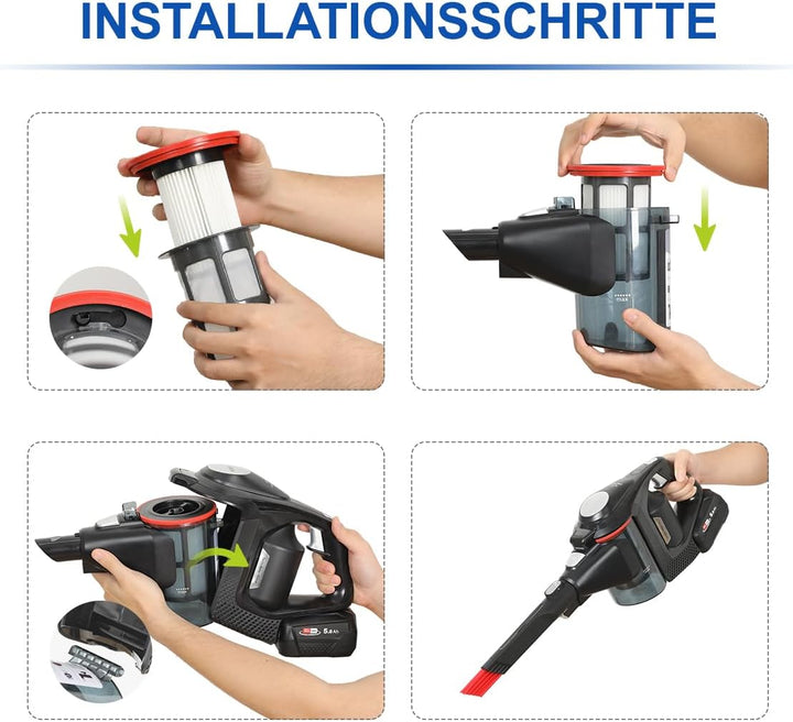 LANMU 3 Filter mit Reinigungsbürste Filter Set kompatibel mit Bosch Unlimited Gen2 Serie 8 Staubsaug