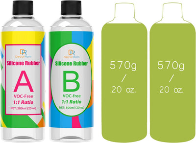 Silikon Kautschuk - 1.1kg/1L Flüssig Lichtdurchlässiger Silikon zur Silikonform Herstellung - Einfac