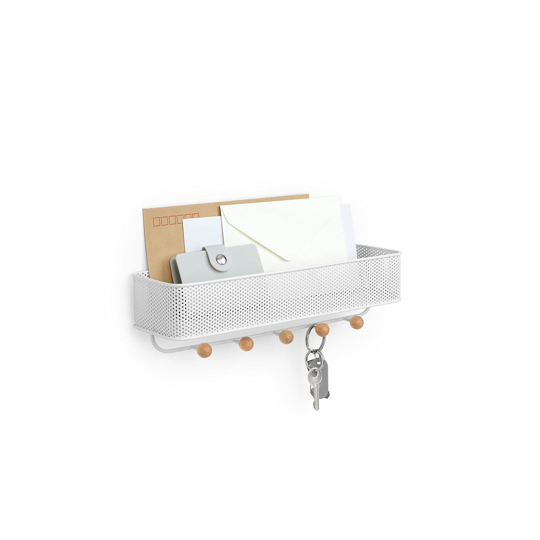 Umbra Estique Schlüsselbrett mit Briefablage, Multifunktionaler Wand Organizer für den Eingangsberei