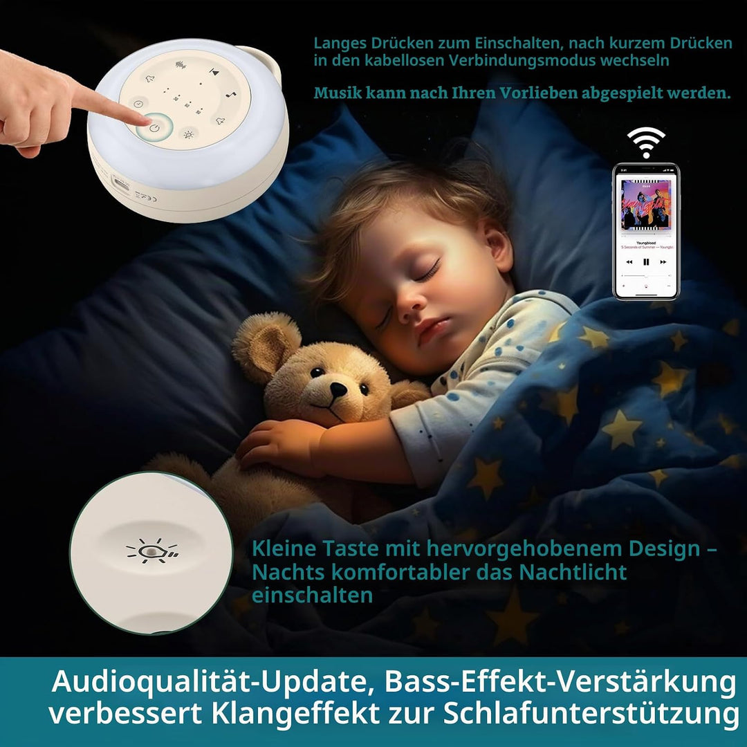 White Noise Machine Einschlafhilfe mit 24 Beruhigende Geräusche Tragbare Weisses Rauschen Maschine m