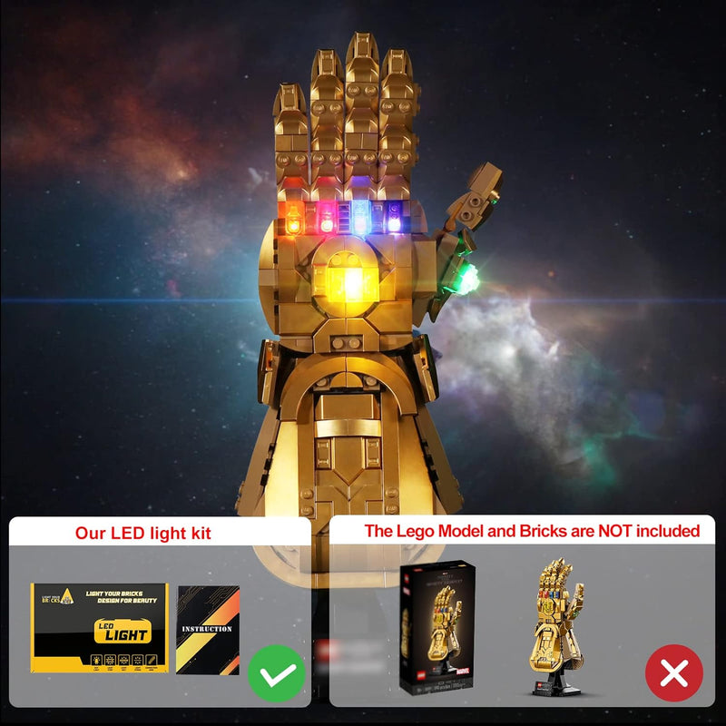 cooldac LED-Licht Kit für Lego 76191 Marvel Super Heroes Infinity Handschuh, USB-Anschluss Beleuchtu