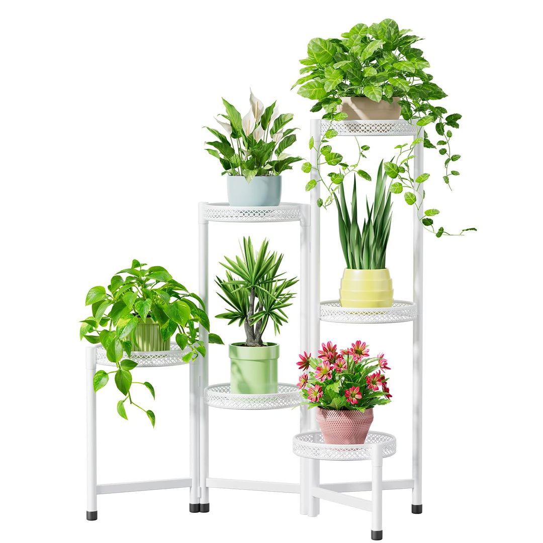 iDavosic.ly Pflanzenständer Metall mit 6 Etagen, Blumenständer Pflanzenregal Blumenregal Indoor Outd