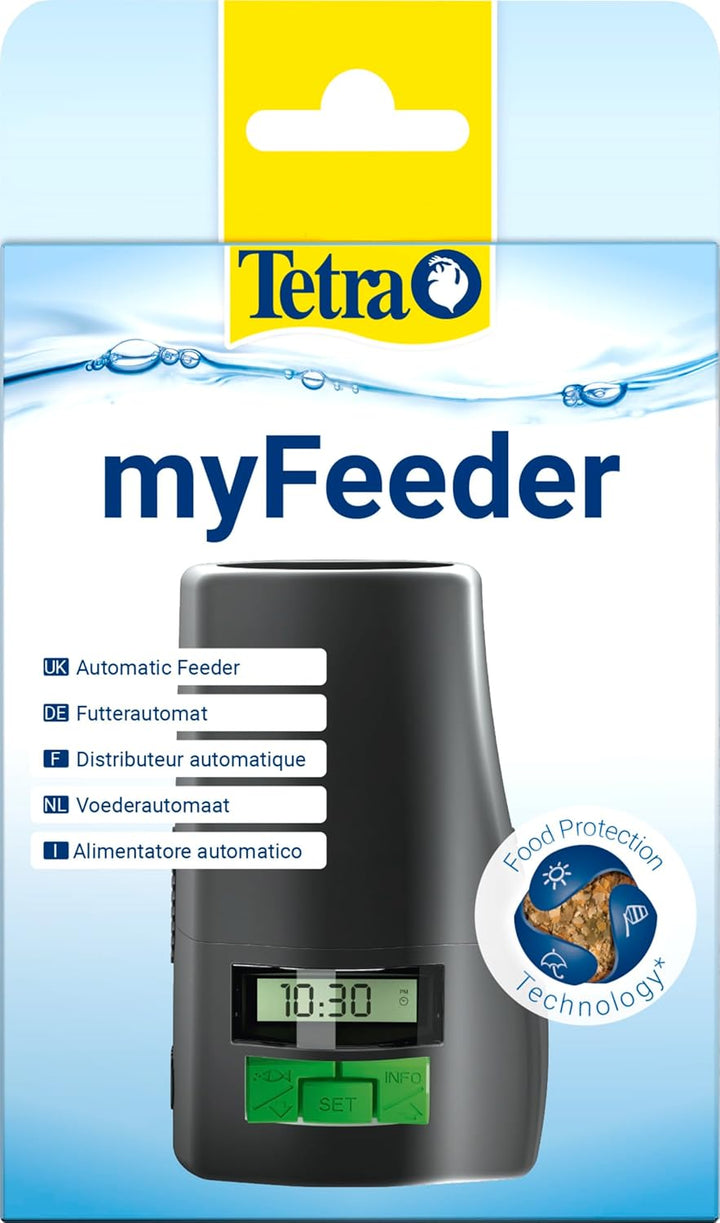 Tetra myFeeder Futterautomat für Zierfische im Aquarium, anthrazit, inklusive Batterien ohne Batteri