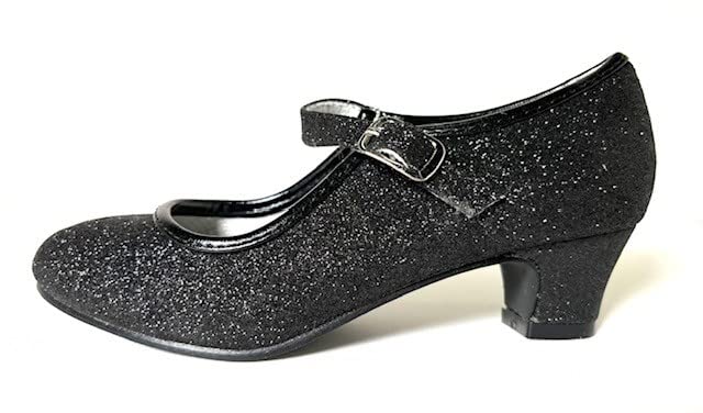 La Seno Rita Princess Glitter ELSA Frozen Spanish Flamenco Shoes Schwarz 27 EU, Schwarz 27 EU