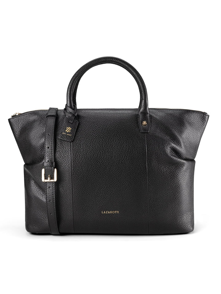 Lazarotti Bologna Leder Shopper Tasche Damen | mit abnehmbarem Schultergurt | XL Henkeltasche 36 cm