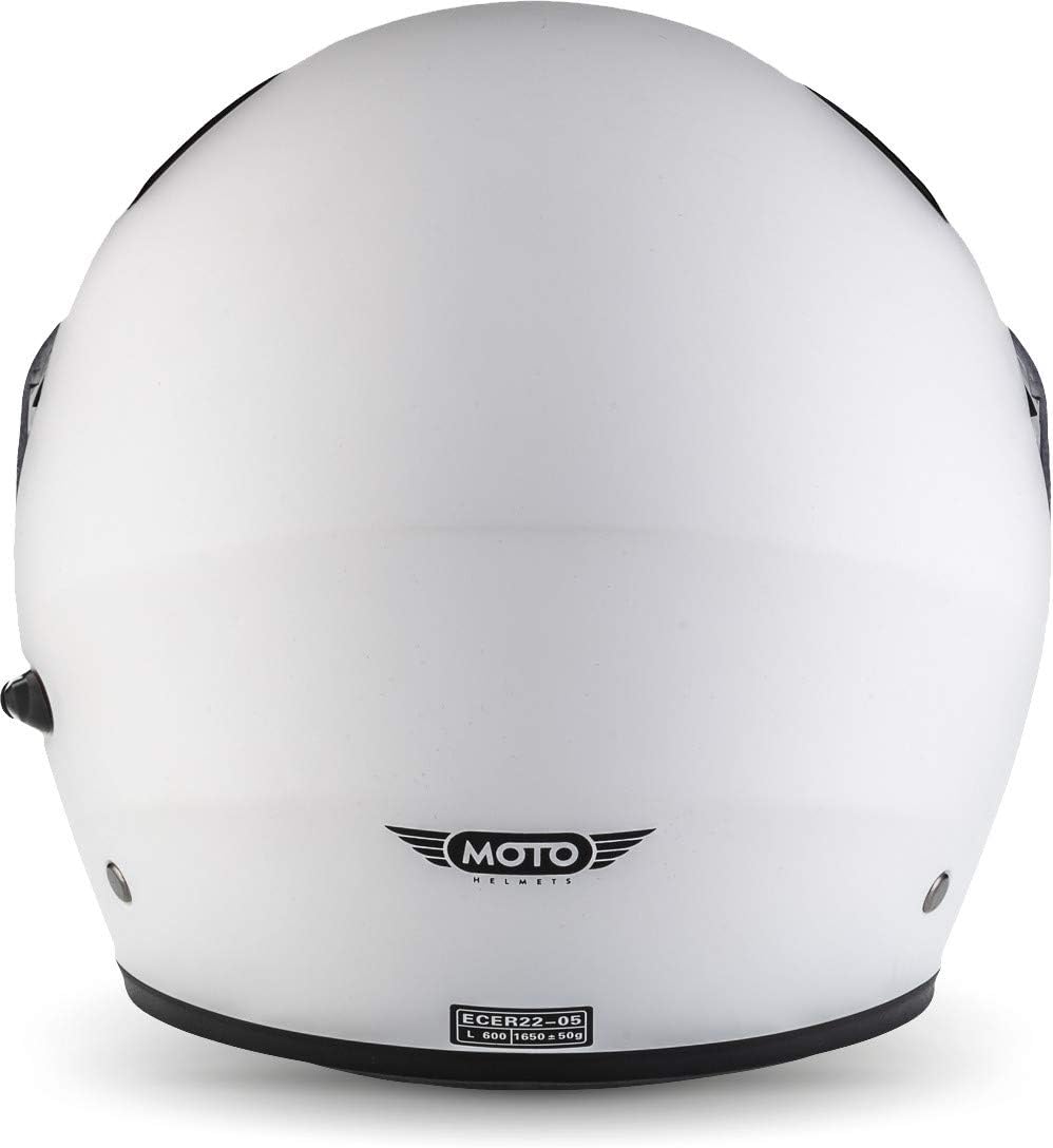 Moto Helmets® F19 „Matt White“ · Motorrad-Helm · Klapp-Helm Modular-Helm Flip-up Integral-Helm Motor