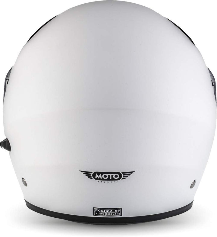 Moto Helmets® F19 „Matt White“ · Motorrad-Helm · Klapp-Helm Modular-Helm Flip-up Integral-Helm Motor