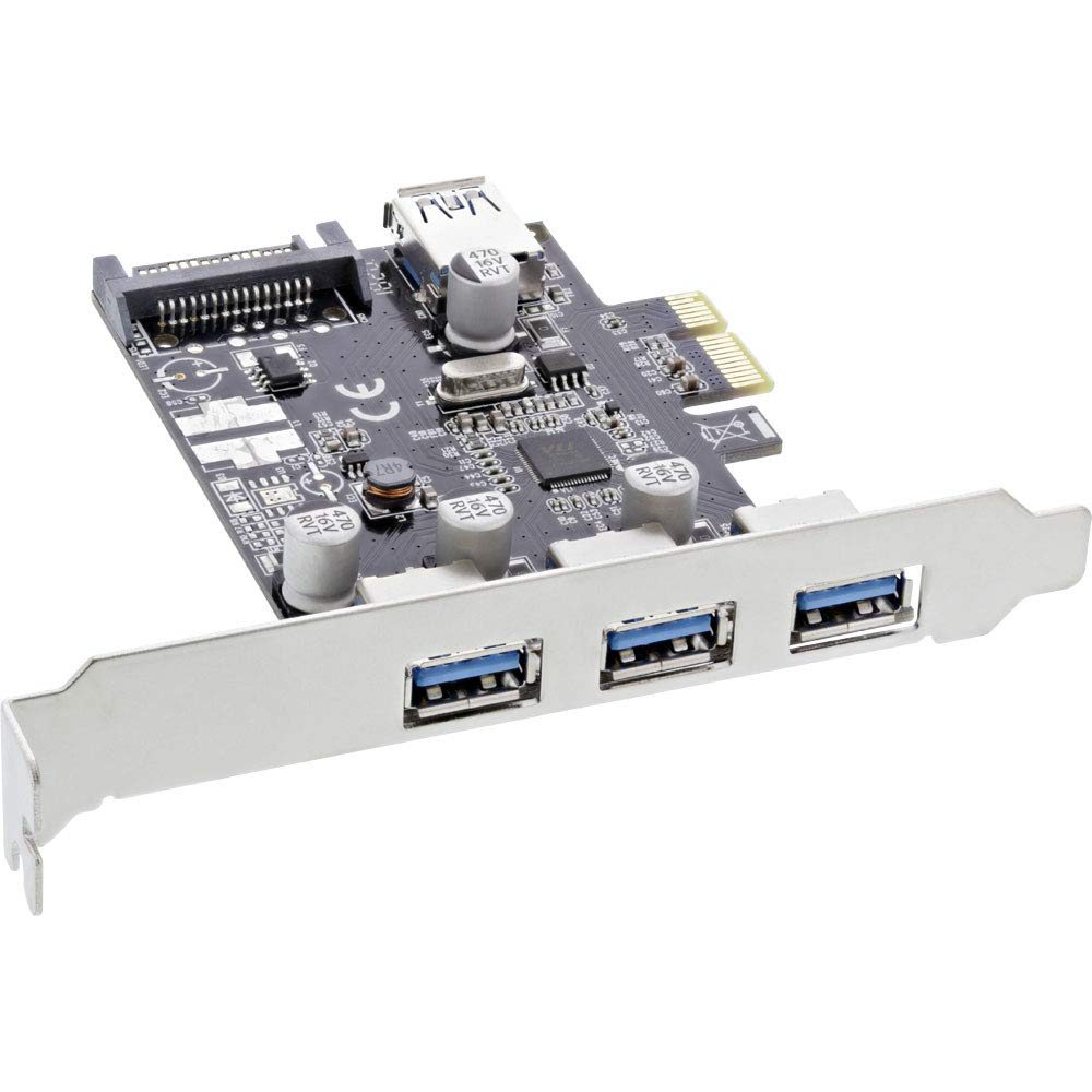 InLine 76662C Schnittstellenkarte, 3x+1x USB 3.0, PCIe, mit SATA Stromanschluss, inkl. Low-Profile S