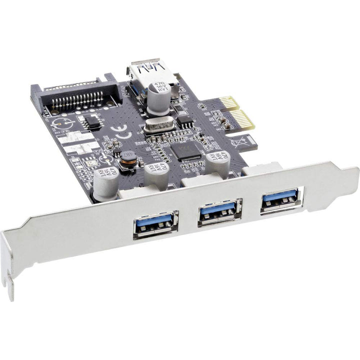 InLine 76662C Schnittstellenkarte, 3x+1x USB 3.0, PCIe, mit SATA Stromanschluss, inkl. Low-Profile S