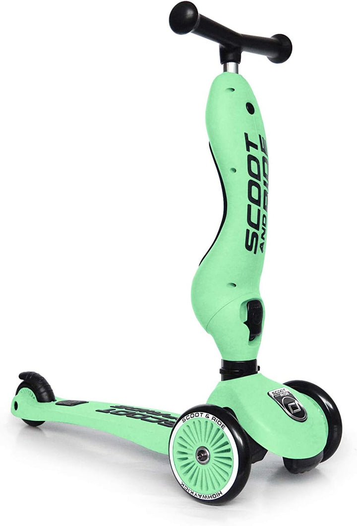 Scoot & Ride Unisex – Babys Highwaykick 1 Kickboard mit Sitz Grün 57.5 x 17.5 x 26.5 cm Single, Grün