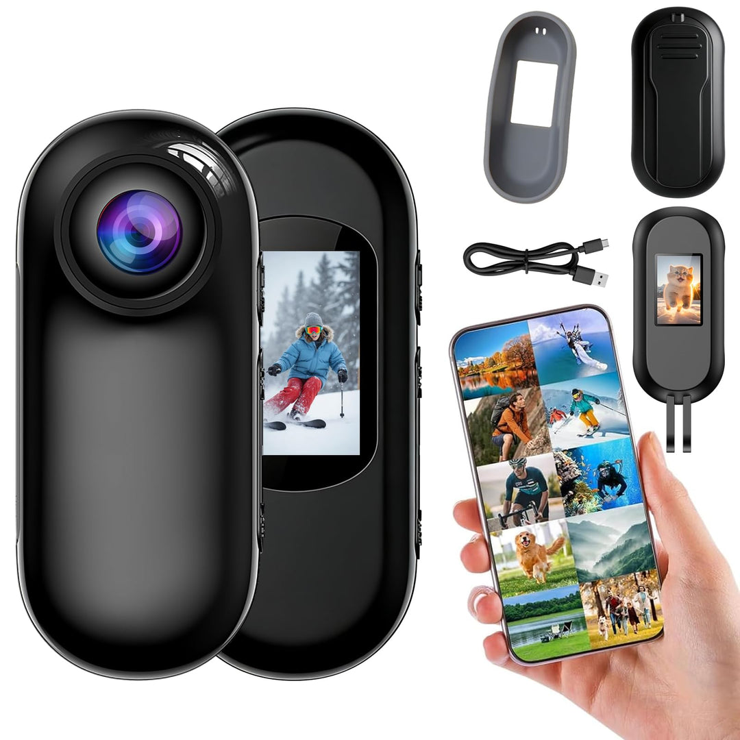 OBEST Mini Action 4K Unterwasserkamera, Mini wasserdichte WiFi Cam, Helmkamera für Fahrrad und Motor