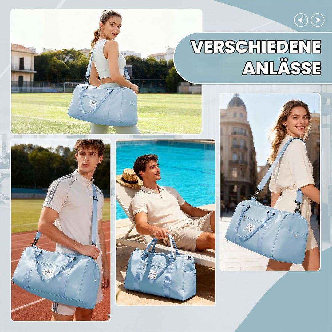 Sport Duffel Bag Damen Herren Sporttasche mit Schuhfach &amp; Nassfach Reisetasche Handgepäck Tasche Spo