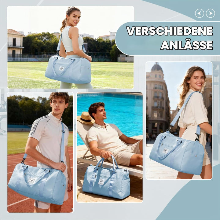 Sport Duffel Bag Damen Herren Sporttasche mit Schuhfach &amp; Nassfach Reisetasche Handgepäck Tasche Spo