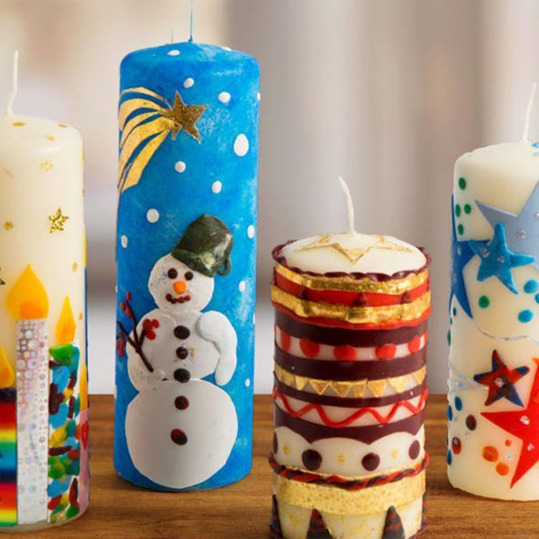 Ovaletta 16 Stück Kerzenstifte, Kerzen Bemalen Set, Wachsstifte für Kerzen, Candle Pen Ideal zum Dek