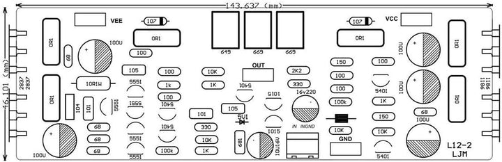 Mono Class AB L12-2 Leistungsverstärker Baugruppe 120W + -55V ohne Kühlkörper