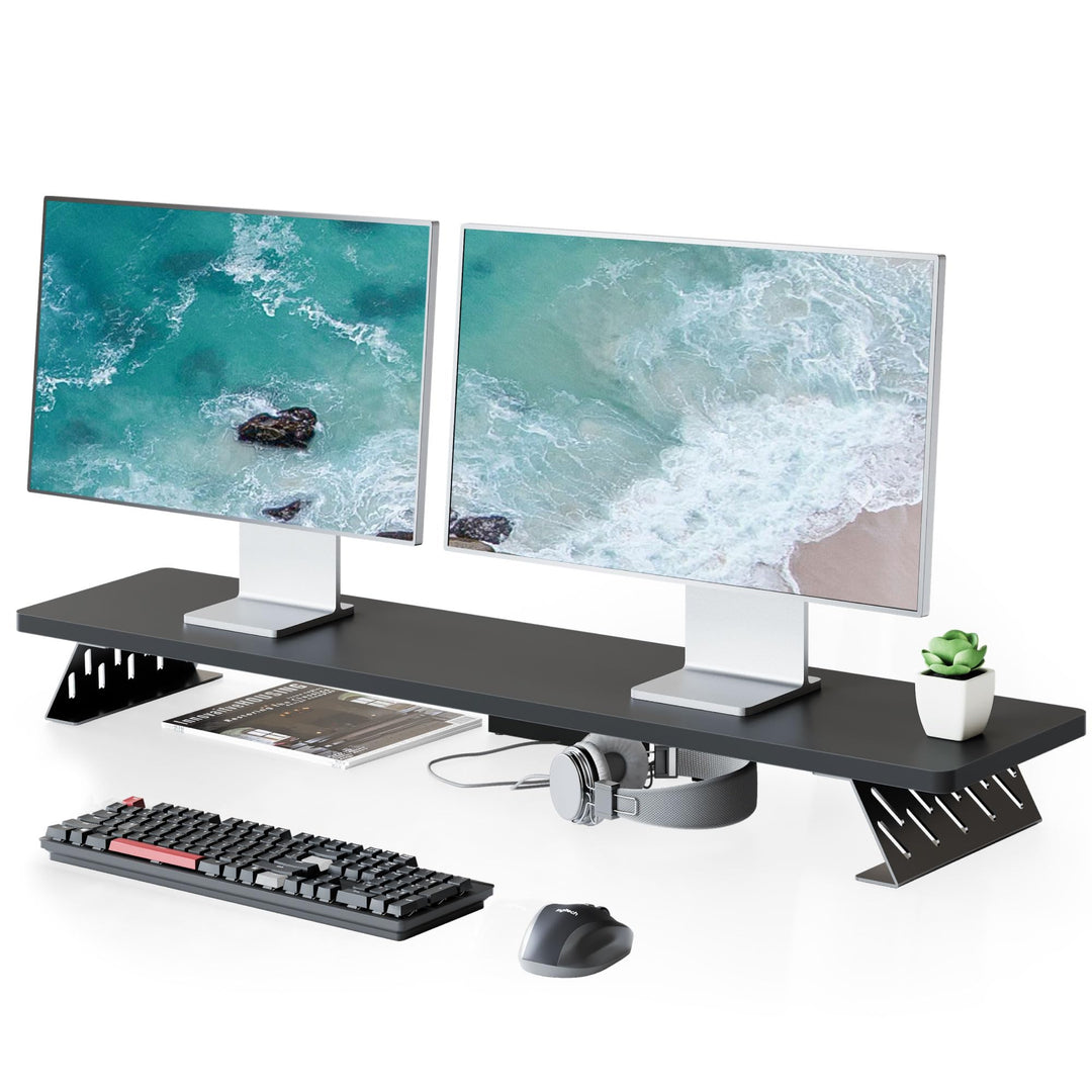 Fenge Dual Monitorständer mit Modernen Metallfüssen Multifunktionaler Bildschirmständer für Computer