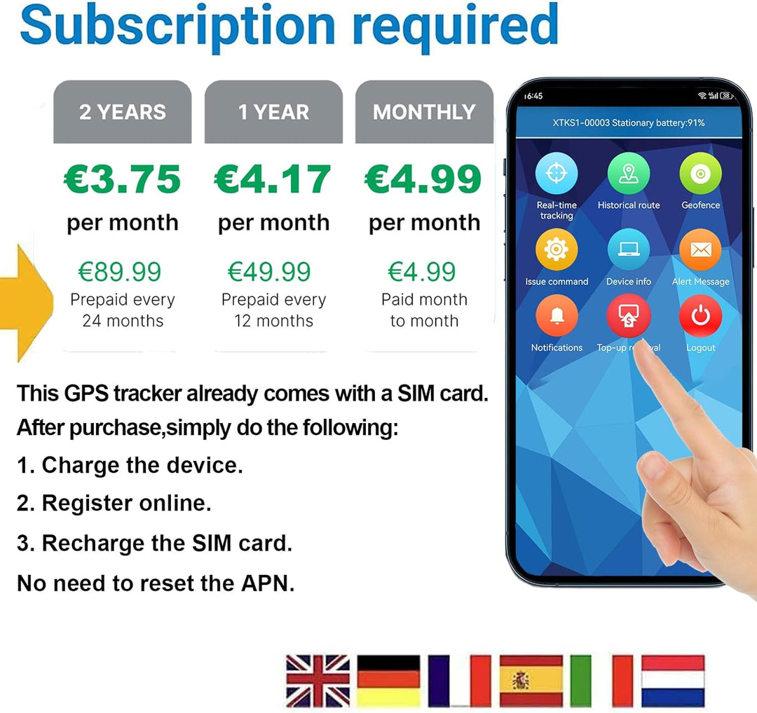 GPS Tracker Auto 4G mit SIM-Karte 5000mAh 4G GPS Tracker für Fahrzeuge Langzeit Standby Wasserdicht