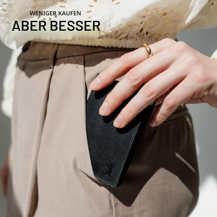 Berliner Bags Vintage Kartenetui Porto aus Leder mit RFID-Schutz und Geschenkbox, Slim Wallet Geldbö