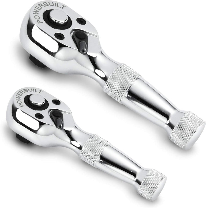 Powerbuilt 640927 1/4-Zoll und 3/8 Zoll Stubby Ratchet Set, 2-teilig
