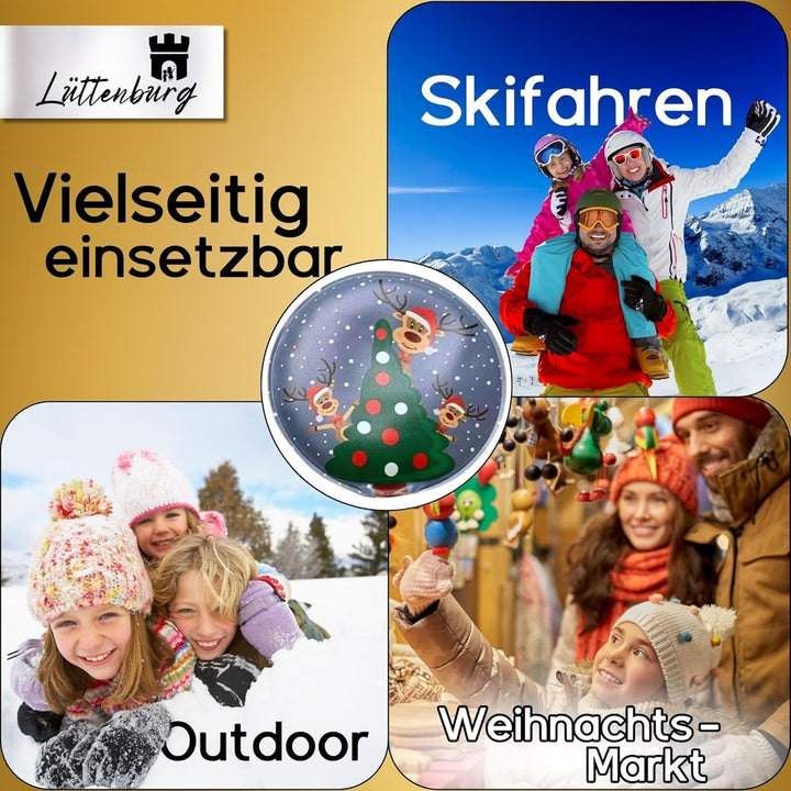 Lüttenburg Taschenwärmer für Kinder Rentier Rudolph - Wiederverwendbare Handwärmer rund Geschenk für