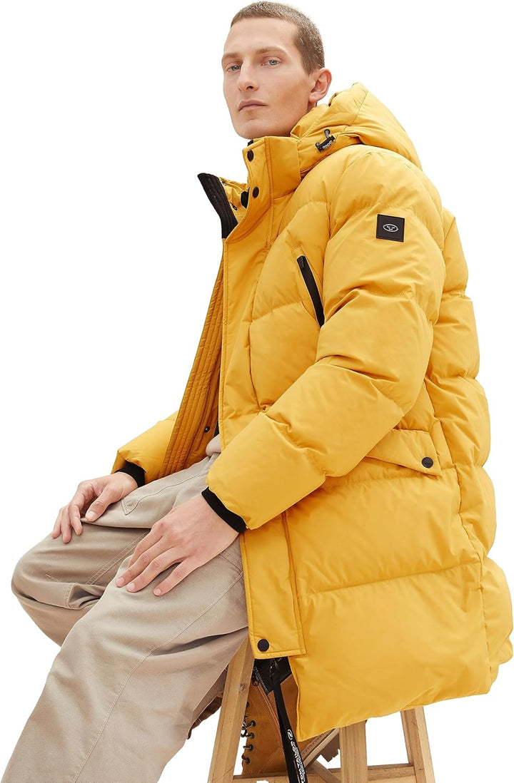 Tom Tailor Herren Recycled Down Puffer-Parka mit Abnehmbarer Kapuze M 10533 - Golden Fall, M 10533 -
