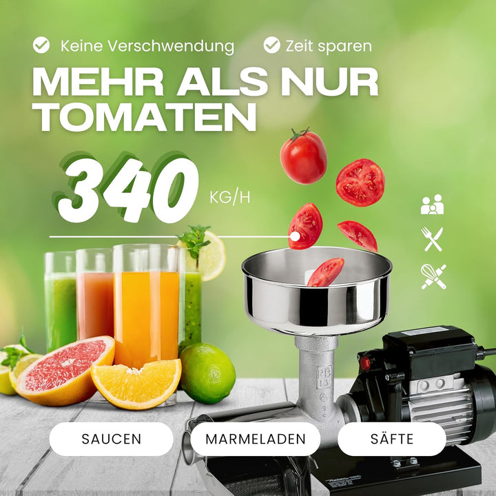 Reber Elektrische Tomatenpresse Nr. 5 500 W für Passata und Konserven | Für Marmeladen und Fruchtsäf
