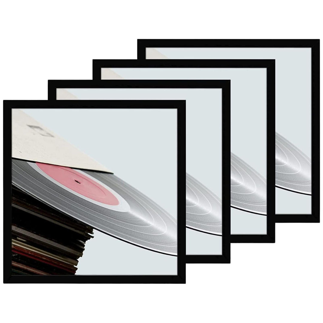 eletecpro Schwarzer Schallplattenrahmen, 32,5 x 32,5 cm, robust und leicht, PVC-Albumrahmen für Scha
