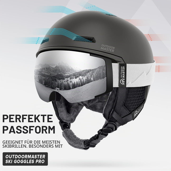 OutdoorMaster MIPS Skihelm, Snowboardhelm für Männer und Frauen, Snowboardhelm mit Ventilationssyste