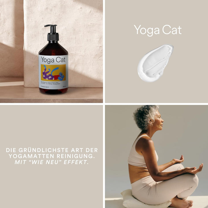 YogaCat Yogamatten & Pilates Tiefenreiniger, 500ml | Bio Deep Cleaner, Entfernt Schweiss & Geruch ti