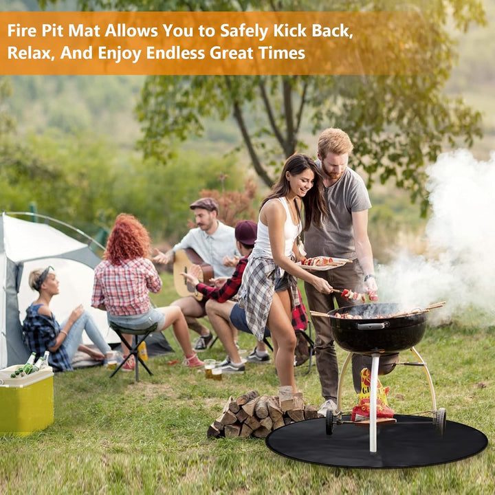 ROCKY&CHAO Feuerfeste Unterlage 39 Inch Rund Feuerschutzmatte 3 Schicht Feuerresistent Grillmatte, G