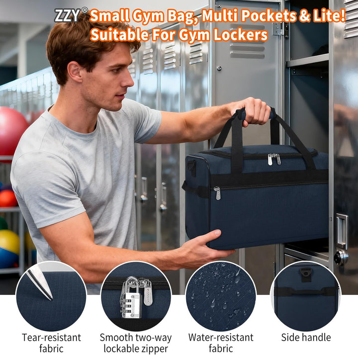 ZZY 20L Sporttasche Klein, Trainingstasche Gym Bag 40x20x25cm, Kleine Fitnesstasche & Weekender für