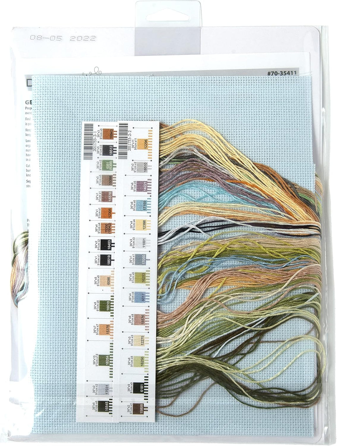 Dimensions 70-35411 Kreuzstich-Set für Anfänger, 35,6 x 22,9 cm, 14 Cnt. hellblaue Aida, 4 Stück
