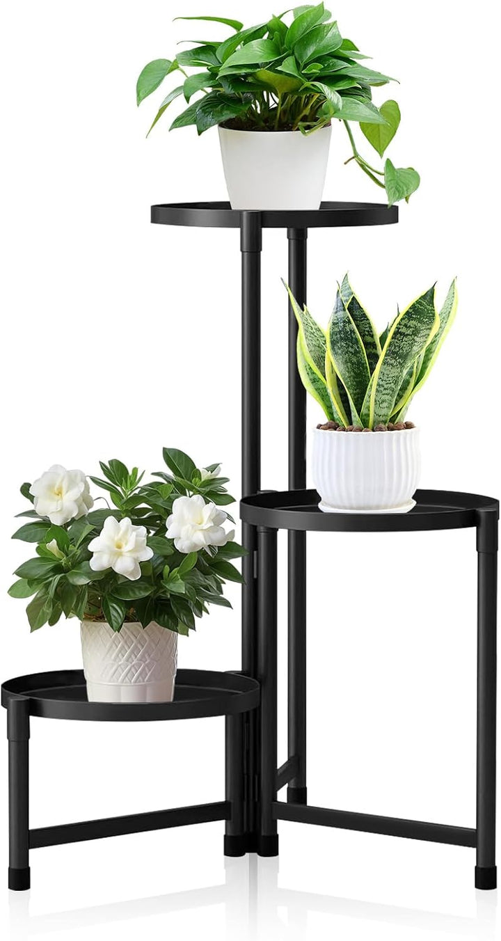 lalago 3 Etagen Blumenständer, Pflanzenregal Blumenregal Indoor Outdoor, Metall Pflanzenständer, Blu