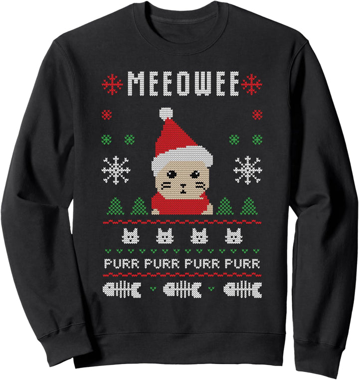 Katze Weihnachten Miau Ugly Christmas Sweatshirt