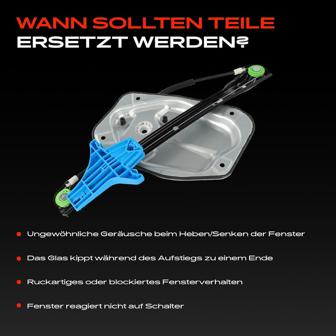Frankberg Fensterheber mit Metallplatte Ohne Motor 4/5-Türer Hinten Links Kompatibel mit Golf V 1K1