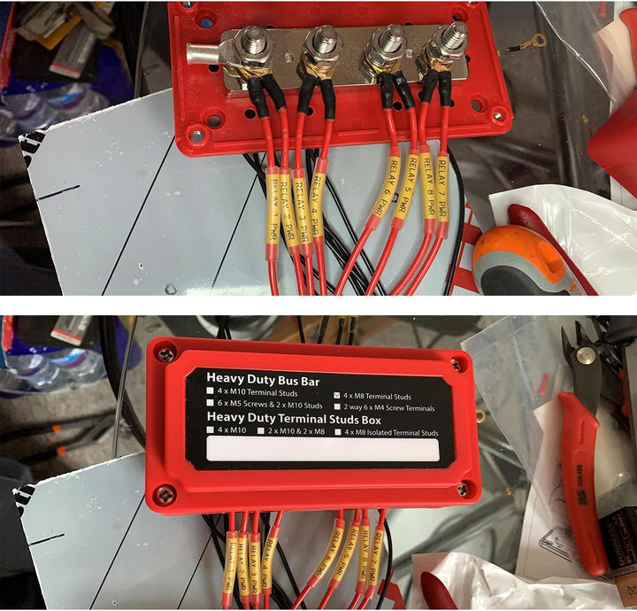 T Tocas Sammelschiene 12V - 48V DC 300 Amp Bus Bar mit 4 x M10 Bolzen Anschlussblöcke robustes Modul