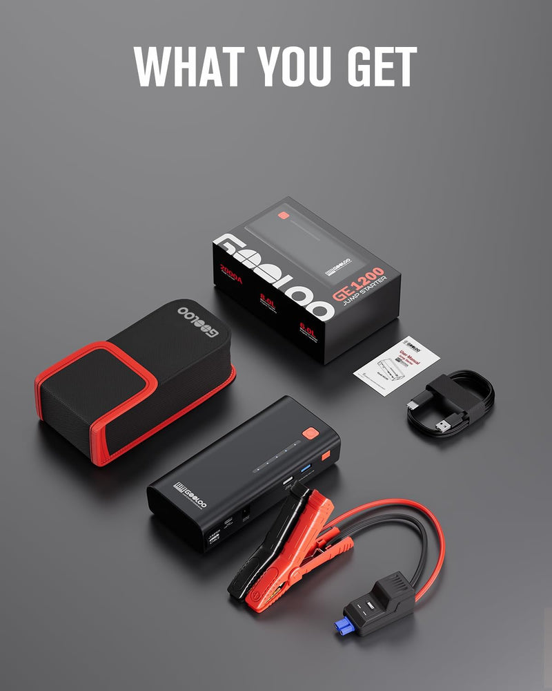 GOOLOO 3000A Starthilfe Powerbank, Powerbank Auto Starthilfe 12V up to 8.5L Benzin or 6.0L Diesel Mo