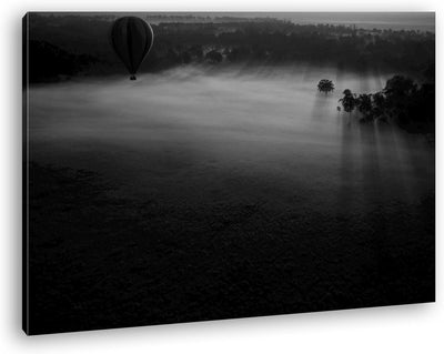 deyoli friedliche Landschaft in Afrika Effekt: Schwarz/Weiss im Format: 80x60 als Leinwandbild, Moti