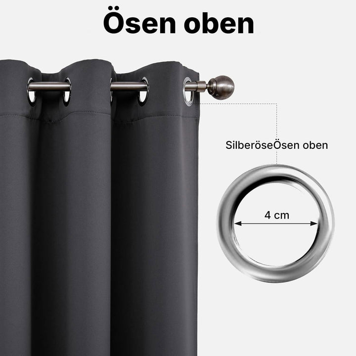 Joydeco Blickdichte Vorhänge mit Ösen Gardinen 2er Set, Verdunkelungsvorhang Thermovorhang Hitzeschu