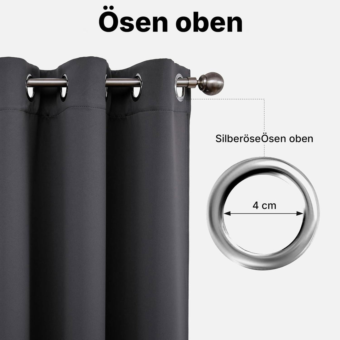 Joydeco Blickdichte Vorhänge mit Ösen Gardinen 2 Stück Verdunkelungsvorhang Thermovorhang Hitzeschut