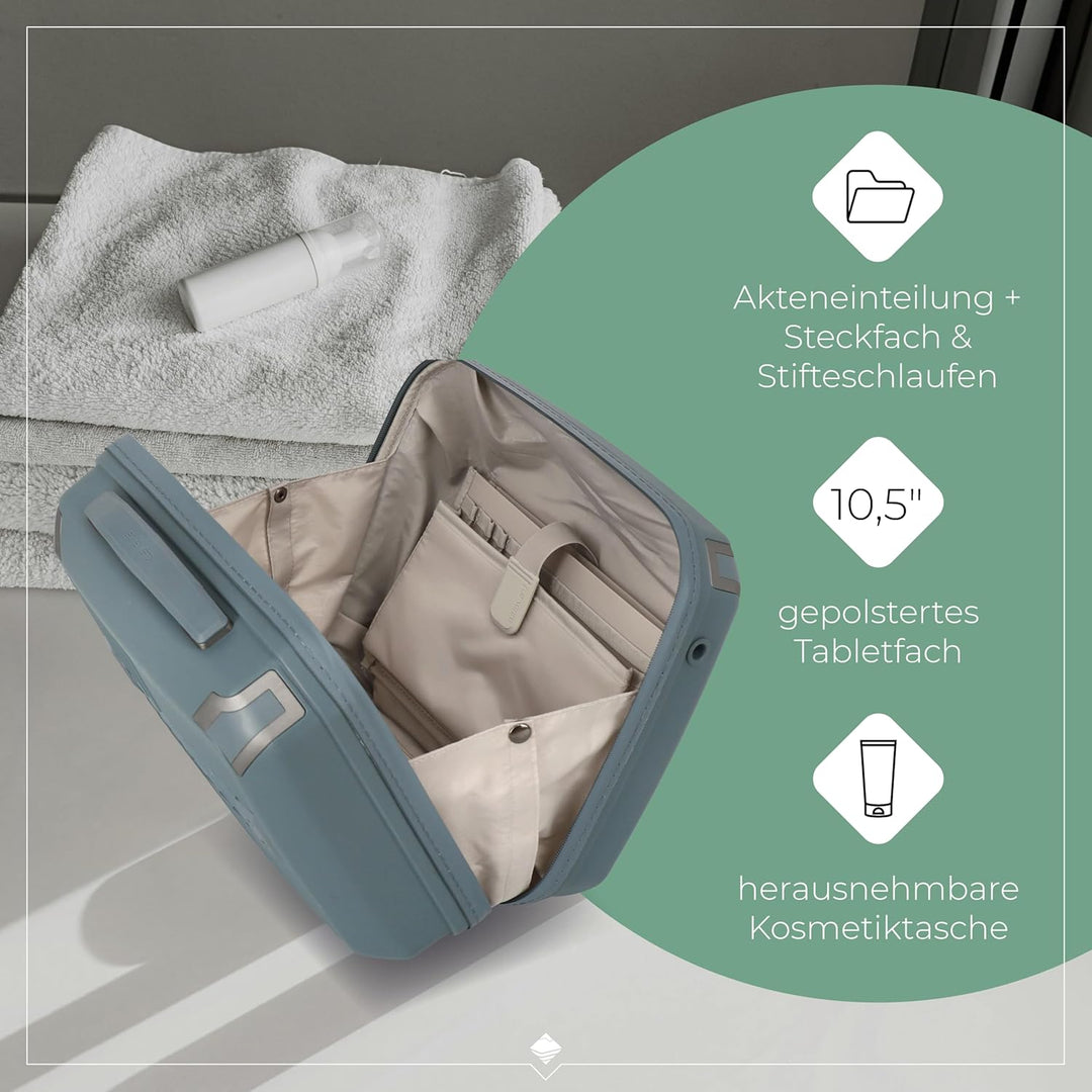 travelite Handgepäck Kosmetikkoffer Hartschale mit recyceltem Innenfutter, Gepäck Serie ELVAA: Styli