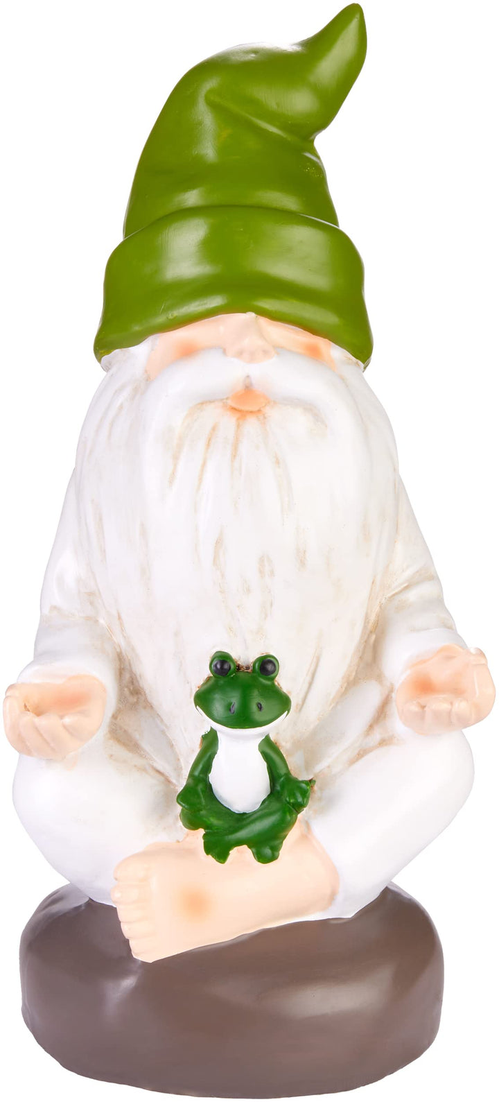 BRUBAKER Gartenzwerg meditiert mit Frosch - Zwerg Schneidersitz Yoga Meditation Übung Sukhasana - Ga