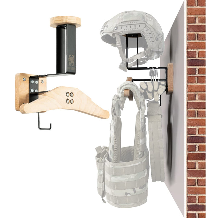 OneTigris Motorrad Helm Halterung Wand, Wandhalterung Helmhalter für Taktische Weste Helm Platte Trä