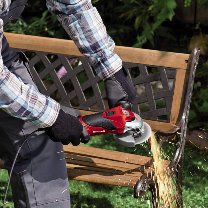 Einhell Winkelschleifer TC-AG 115 (500 W, 12000 min.-1 Drehzahl, 115mm Scheiben-Ø, Scheibenschutz, S