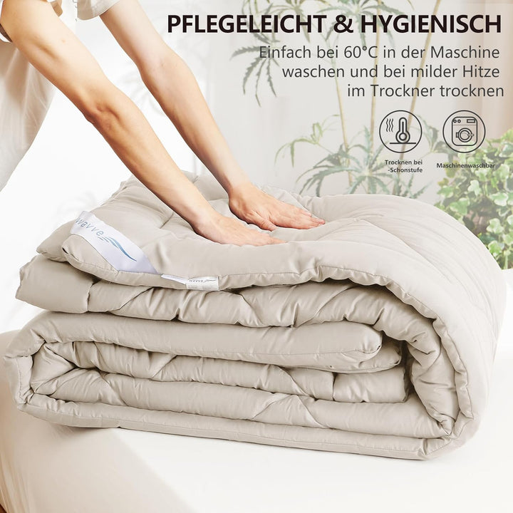 WAVVE Bettdecke 240x220 cm Ganzjahresdecke 4 Jahreszeiten, Steppdecke 300gsm Mikrofaser 220x240, Sup