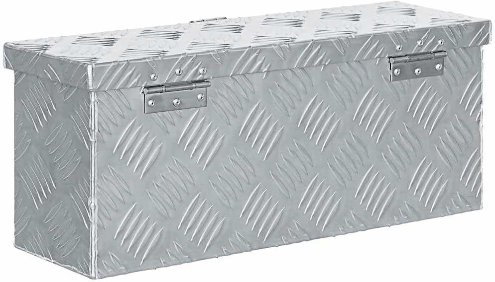 vidaXL Aluminiumkiste Silbern Alubox Aluminiumbox Transportkiste Alukoffer 48.5 x 14 x 20 cm Silber,