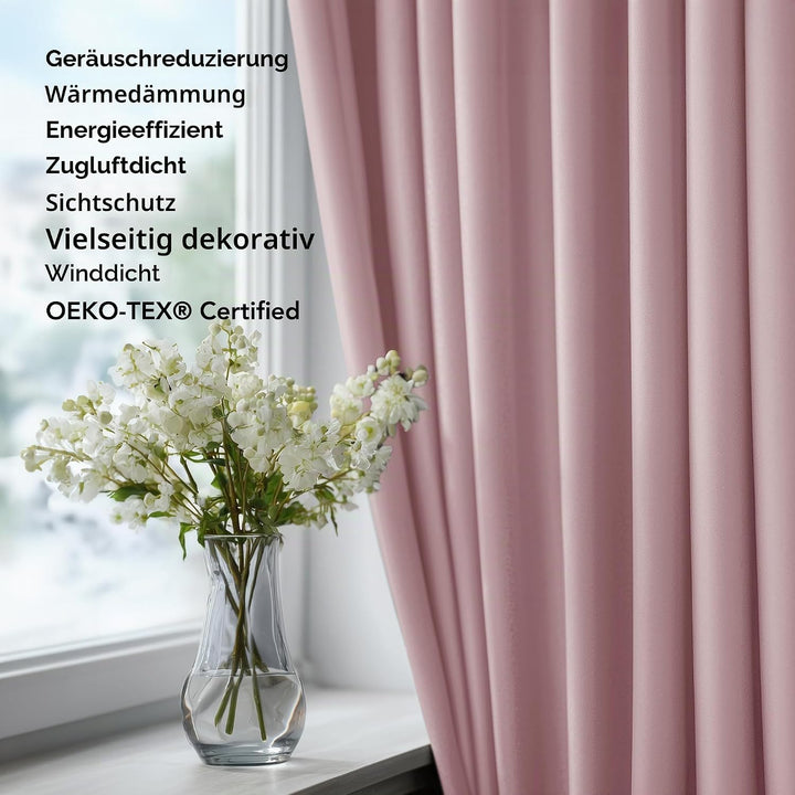Deconovo Verdunkelungsvorhang Kälteschutz Gardinen Schlafzimmer Kälteschutzvorhang Blickdicht 138x11
