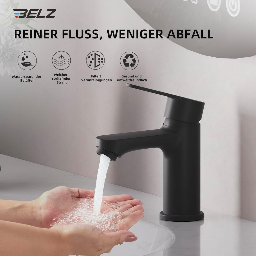 BELZ Wasserhahn Bad, Einhebel-badarmatur, Armatur Badezimmer, Mischbatterie Bad, Wassersparend, Ener