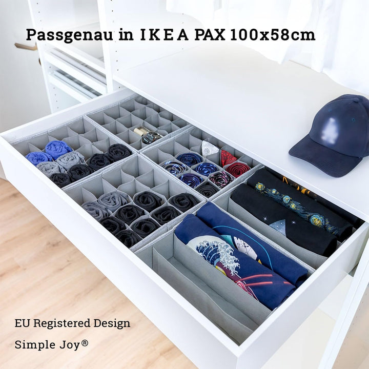 SIMPLE JOY® Schubladen Ordnungsystem Boxen für Ikea (PAX100 (72 Fächer)), PAX100 (72 Fächer)